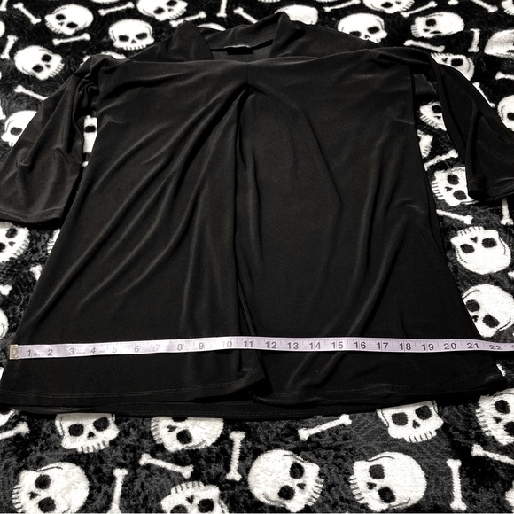 CLIENTELE Black stretch jersey tunic mini dress witchy gothic flowy top MEDIUM - Picture 8 of 12